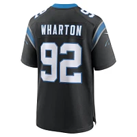 Men's Nike Tershawn Wharton  Black Carolina Panthers Team Game Jersey