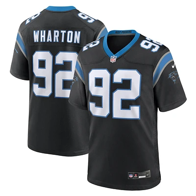 Men's Nike Tershawn Wharton  Black Carolina Panthers Team Game Jersey