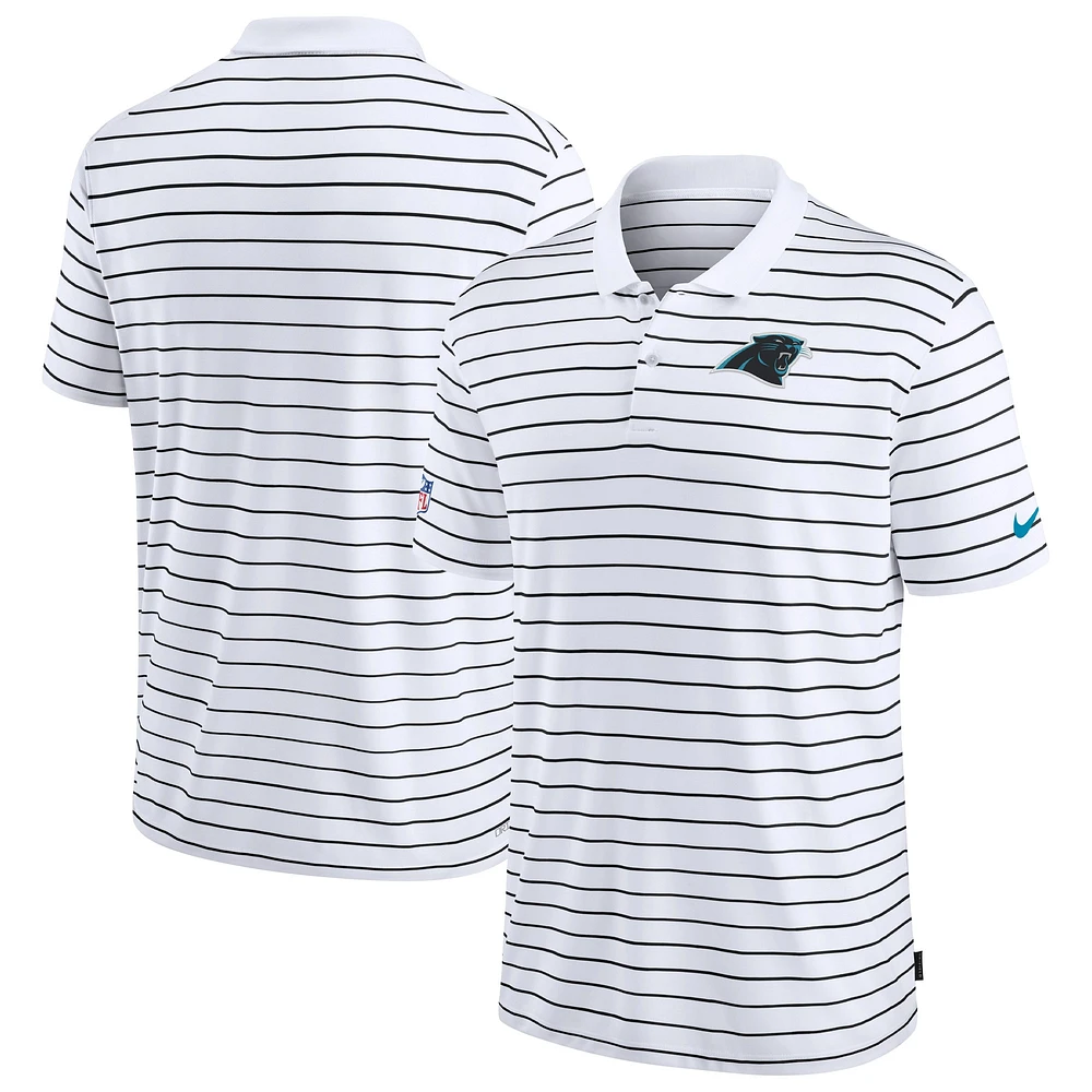 Polo de performance Nike Carolina Panthers Sideline Lock Up Victory pour homme, blanc