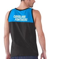 Men's Starter Black/Blue Carolina Panthers Touchdown Fashion - Tank Top