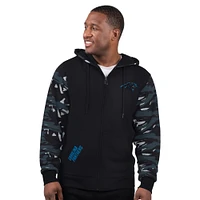 Sweat à capuche zippé pour homme Starter Black Carolina Panthers Thursday Night Gridiron