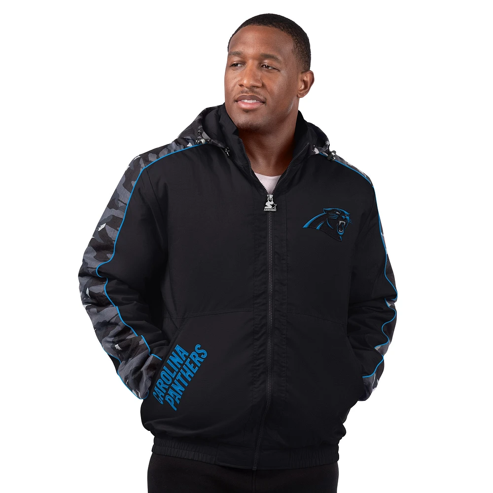 Veste zippée complète pour homme Carolina Panthers Starter Black Thursday Night Gridiron