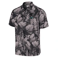 Men's Tommy Bahama Black Carolina Panthers Big & Tall Coast Nuevo Fronds IslandZone Button-Up Shirt