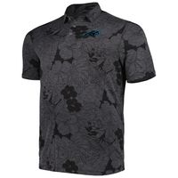 Men's Tommy Bahama Black Carolina Panthers Big & Tall Miramar Blooms Polo