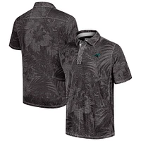 Polo Tommy Bahama noir Carolina Panthers Big & Tall Santiago Paradise pour hommes