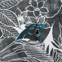 Men's Tommy Bahama Black Carolina Panthers Coconut Point Playa Floral IslandZone Button-Up Shirt