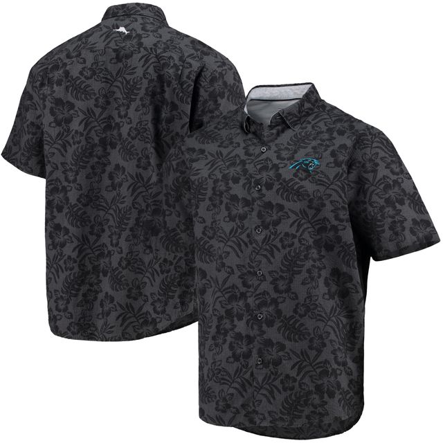 Tommy Bahama Chemise boutonnée pour homme Carolina Panthers noire Perfect Score