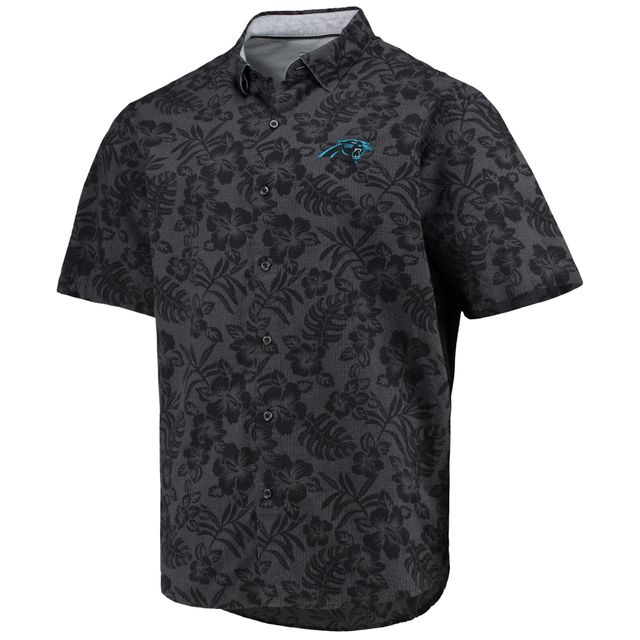 Tommy Bahama Chemise boutonnée pour homme Carolina Panthers noire Perfect Score