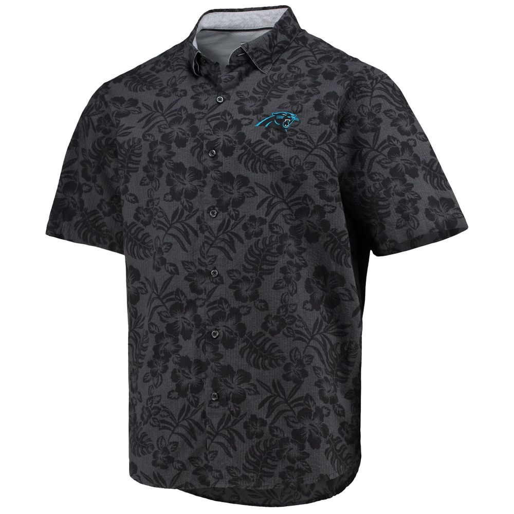 Men's Tommy Bahama Black Carolina Panthers Perfect Score Button-Up Shirt