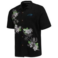 Men's Tommy Bahama Black Carolina Panthers Sport Azule Oasis Camp Button-Up Shirt