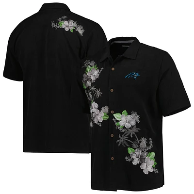 Chemise boutonnée Tommy Bahama Black Carolina Panthers Sport Azule Oasis Camp pour hommes