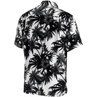 Men's Tommy Bahama Black Carolina Panthers Sport Harbor Island Hibiscus Camp Button-Up Shirt