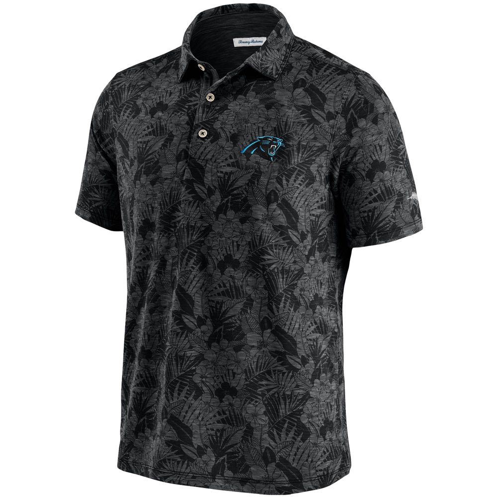 Men's Tommy Bahama Black Carolina Panthers Sport Palmetto Palms Polo