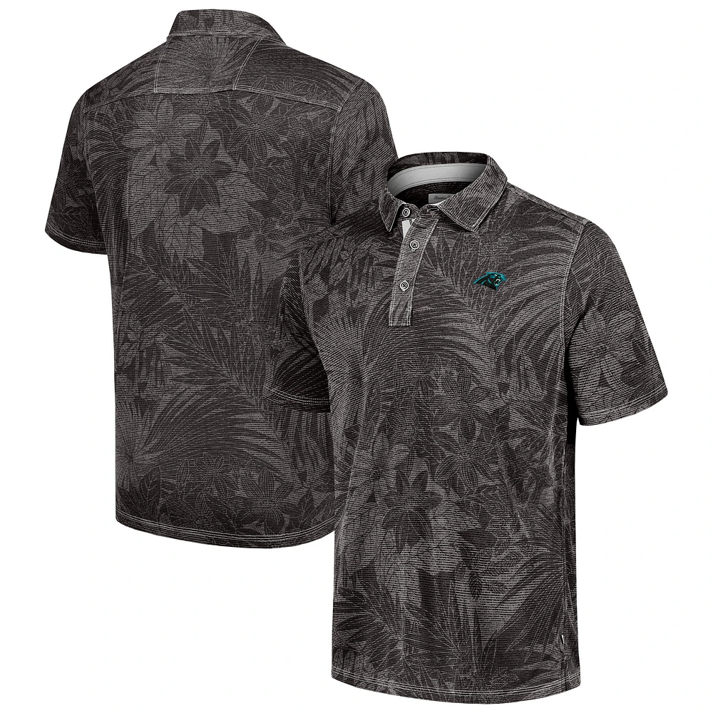 Men's Tommy Bahama Black Carolina Panthers Sport Santiago Paradise Polo