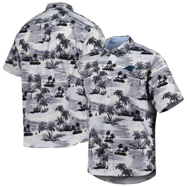 Chemise boutonnée Tommy Bahama Black Carolina Panthers Sport Tropical Horizons pour homme