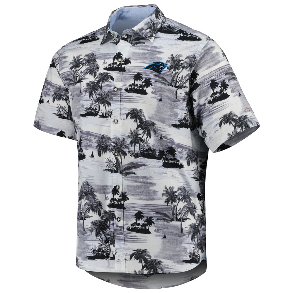 Men's Tommy Bahama Black Carolina Panthers Sport Tropical Horizons Button-Up Shirt