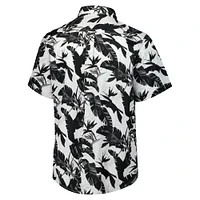 Men's Tommy Bahama Black Carolina Panthers Sunnyvale Blooms Camp Button-Up Shirt