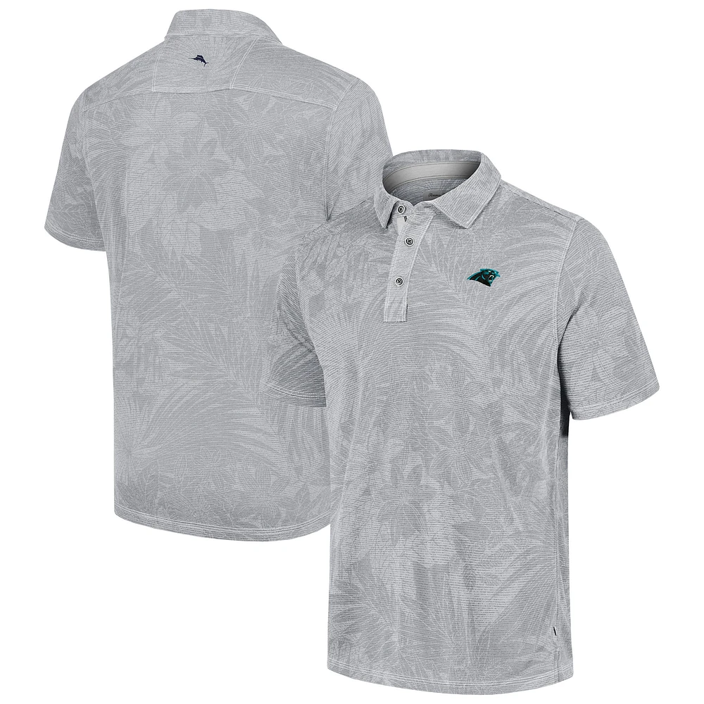 Polo Tommy Bahama gris Carolina Panthers Sport Santiago Paradise pour hommes