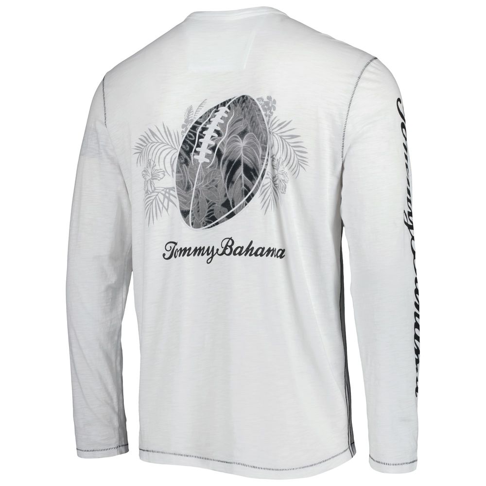 Tommy Bahama Men's Tommy Bahama White Carolina Panthers Laces Out Billboard  Long Sleeve T-Shirt