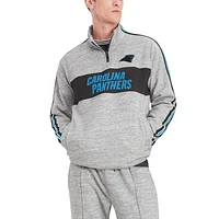 Men's Tommy Hilfiger Heathered Gray Carolina Panthers Mario Quarter-Zip Jacket