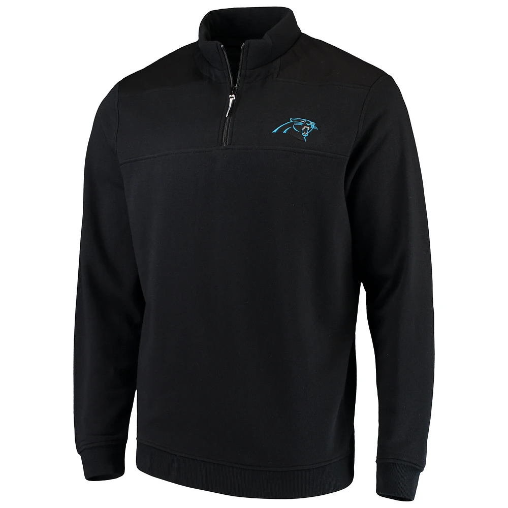 Vineyard Vines Black Carolina Panthers Shep Shirt Veste à quart de zip pour hommes