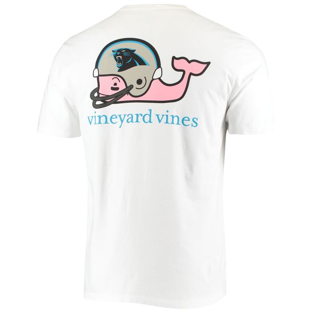 T-shirt blanc pour homme Vineyard Vines Carolina Panthers Team Whale Helmet