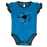 Newborn & Infant Black/Blue Carolina Panthers Too Much Love Two-Piece Bodysuit Set