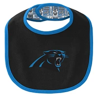 Ensemble body, bavoir et bonnet en tricot pour nouveau-né bébé Carolina Panthers Dynamic Duo