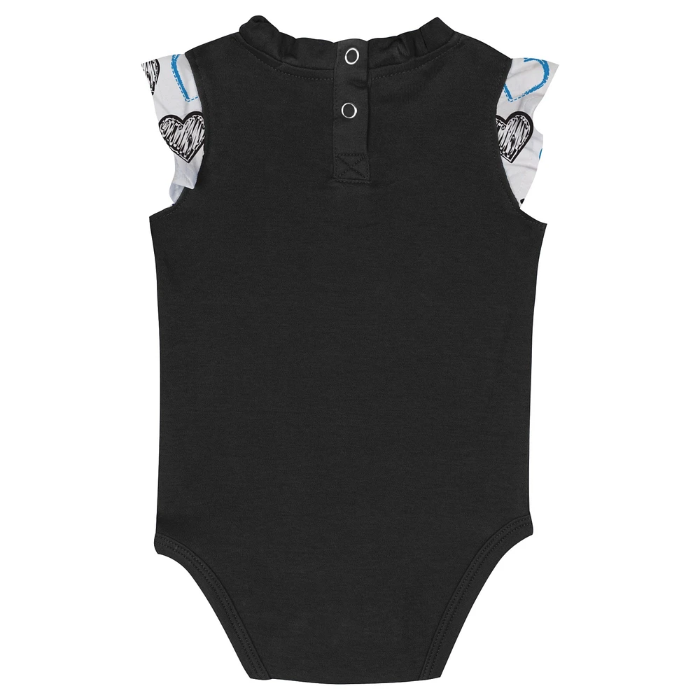 Newborn & Infant Carolina Panthers Happy Hearts 2-Piece Bodysuit Set