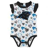 Newborn & Infant Carolina Panthers Happy Hearts 2-Piece Bodysuit Set