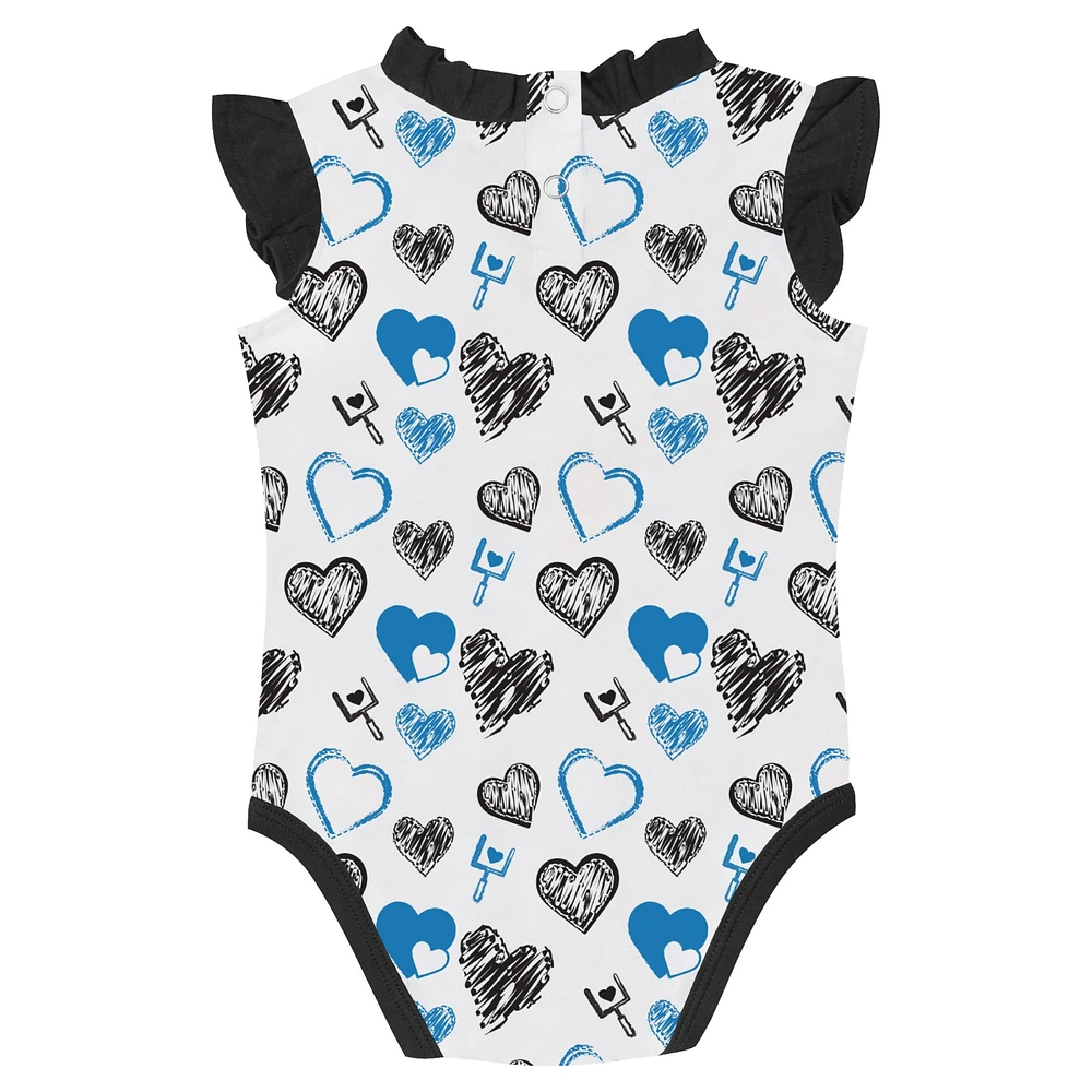 Newborn & Infant Carolina Panthers Happy Hearts 2-Piece Bodysuit Set