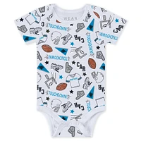 Newborn & Infant WEAR by Erin Andrews Carolina Panthers Three-Piece Turn Me Around Bodysuits Pant Set