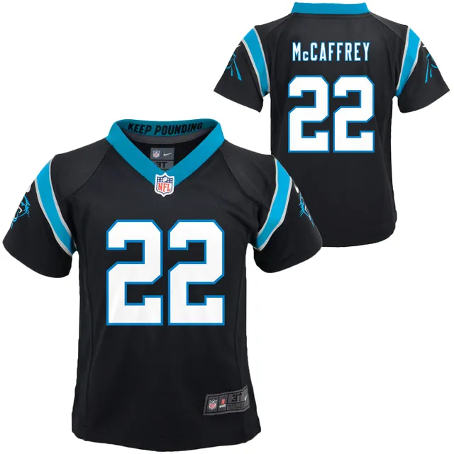 Men's Fanatics Branded Christian McCaffrey Blue Carolina Panthers Player Icon Name & Number T-Shirt