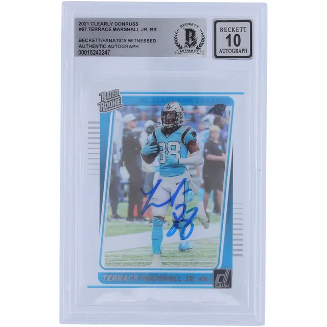 Lids Terrace Marshall Jr. Carolina Panthers Autographed 2021 Panini Clearly  Donruss Rated Rookie #67 Beckett Fanatics Witnessed Authenticated 10 Rookie  Card