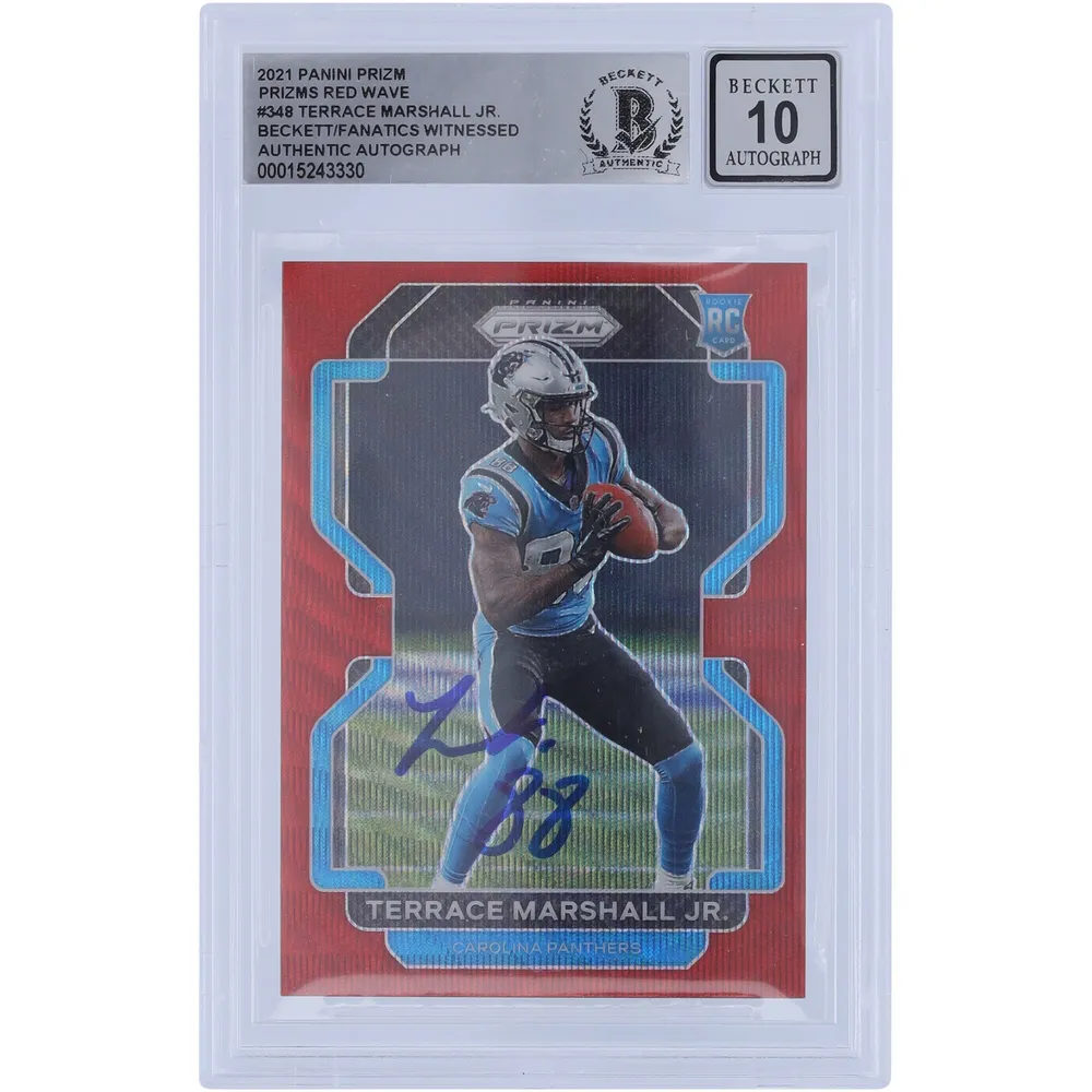 Lids Terrace Marshall Jr. Carolina Panthers Autographed 2021 Panini Prizm  Red Wave Prizm #348 #57/149 Beckett Fanatics Witnessed Authenticated 10  Rookie Card