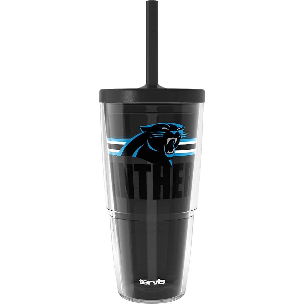 Gobelet classique Tervis Carolina Panthers de 24 oz avec couvercle à paille Go the Distance