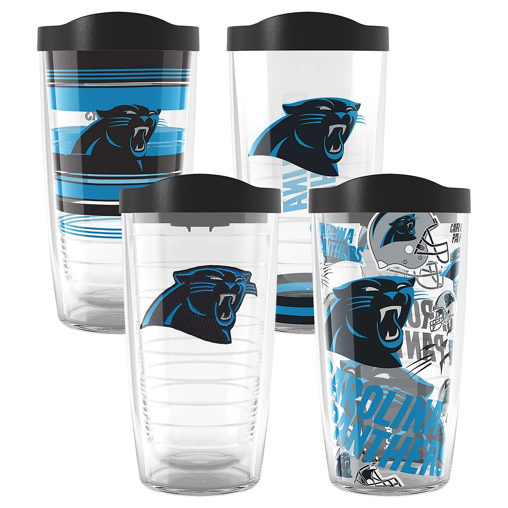 Tervis Carolina Panthers paquet de quatre 16oz. Ensemble de gobelets classiques