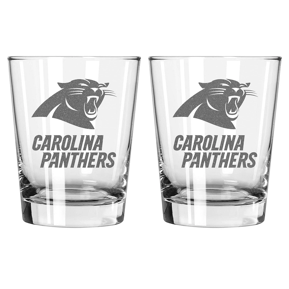 The Memory Company Carolina Panthers 2-Pack 15oz. Ensemble de verres à l'ancienne double