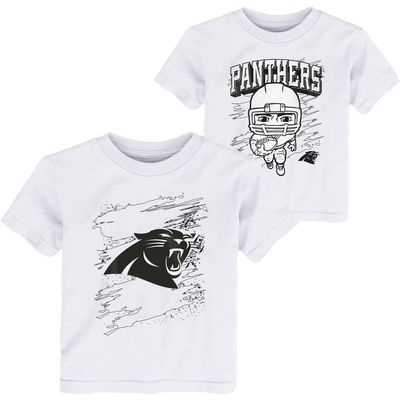 Toddler White Carolina Panthers Coloring Activity Two-Pack T-Shirt Set