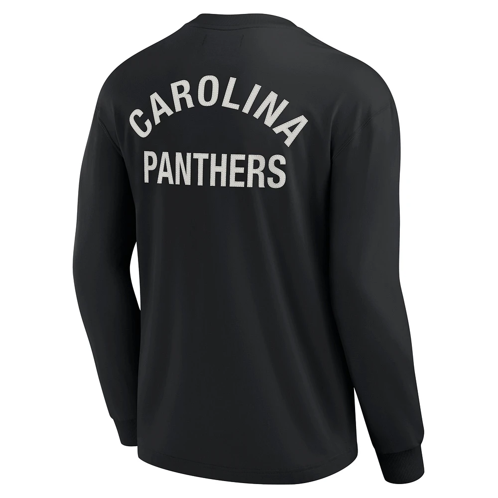 T-shirt unisexe Fanatics Black Carolina Panthers Elements super doux à manches longues