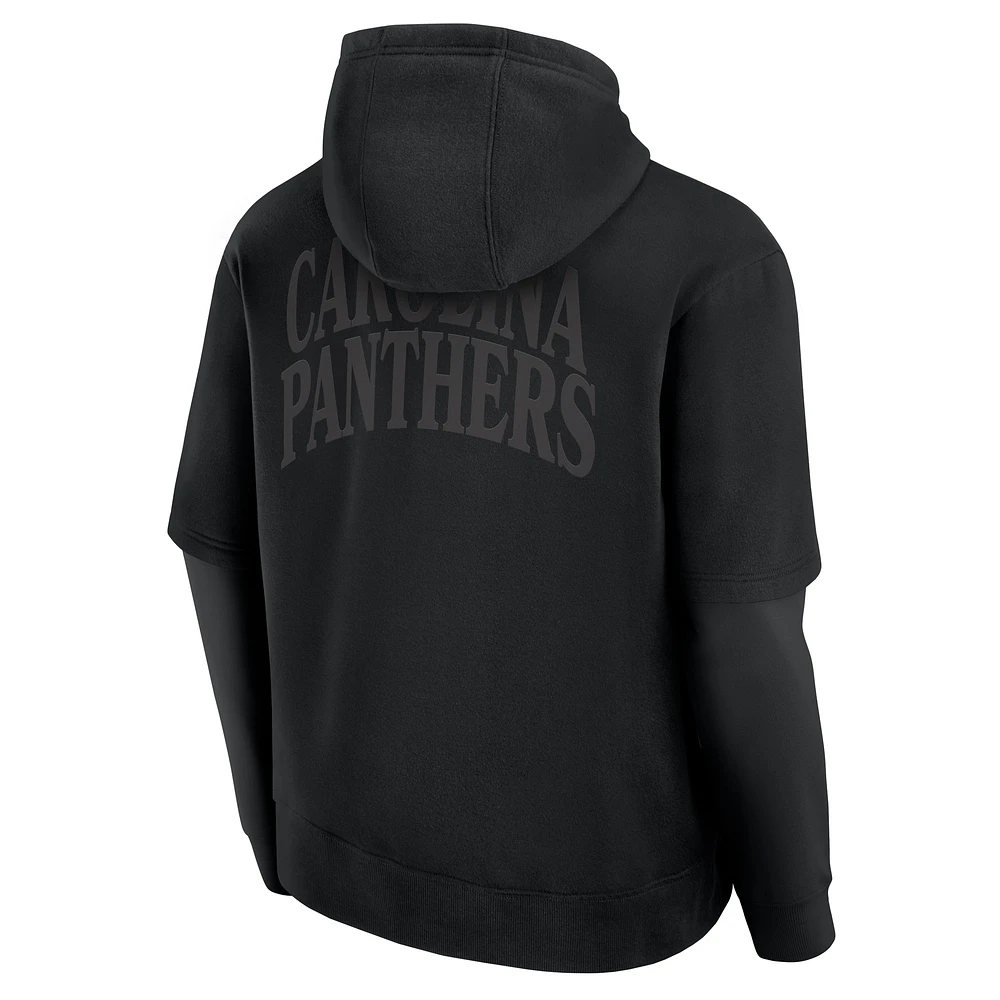 Unisex Fanatics  Black Carolina Panthers Sleek Elements Pullover Hoodie