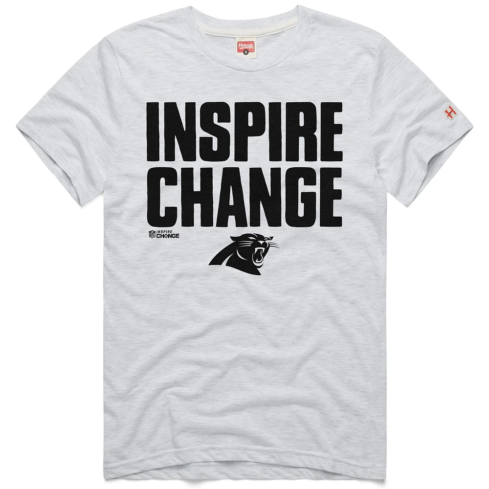 T-shirt unisexe Hommage Ash Carolina Panthers 2024 Inspire Change Tri-Blend