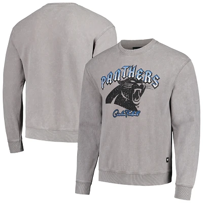 Unisex The Wild Collective Gray Carolina Panthers Distressed Pullover Sweatshirt