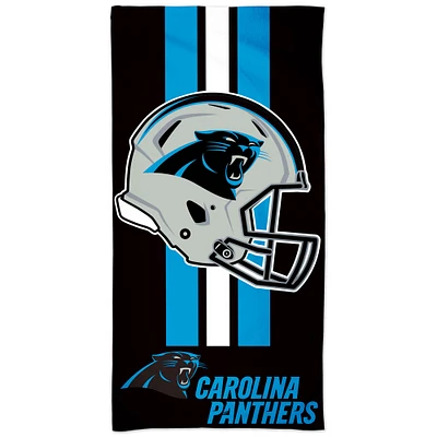 Serviette de plage WinCraft Carolina Panthers 76,2 x 152,4 cm avec logo rayé
