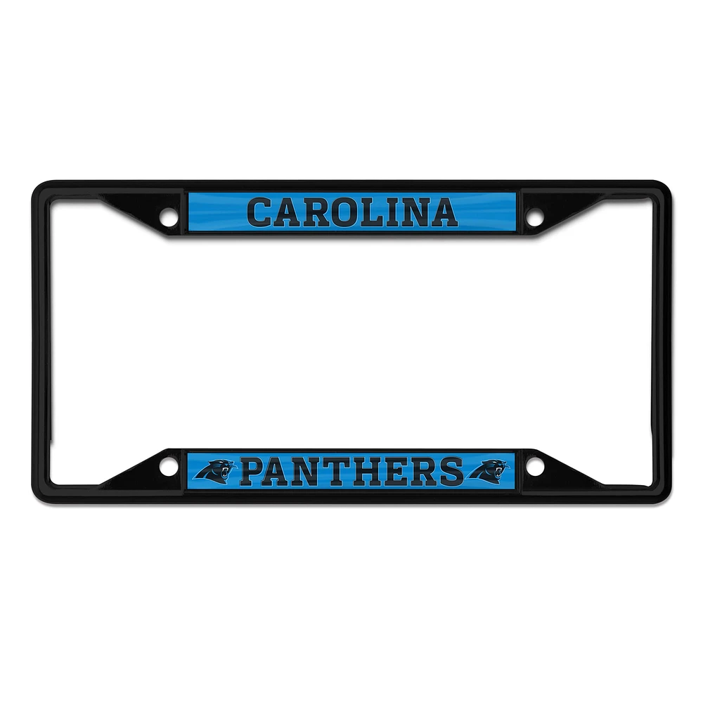 Cadre de plaque d'immatriculation WinCraft Carolina Panthers couleur chrome