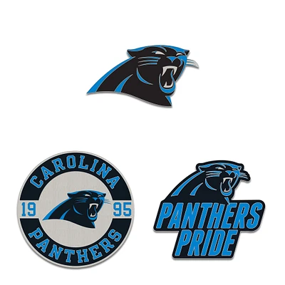 Ensemble de trois broches de pin WinCraft Carolina Panthers