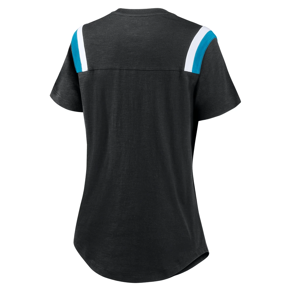 Women's Nike  Heather Black Carolina Panthers Historic Slub Fashion T-Shirt