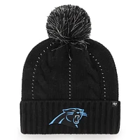 Bonnet en tricot babiole à revers avec pompon des Black Carolina Panthers '47 pour femme