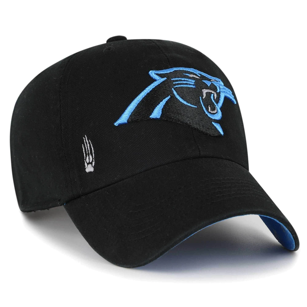 Casquette réglable '47 Black Carolina Panthers Confetti Icon Clean Up pour femme