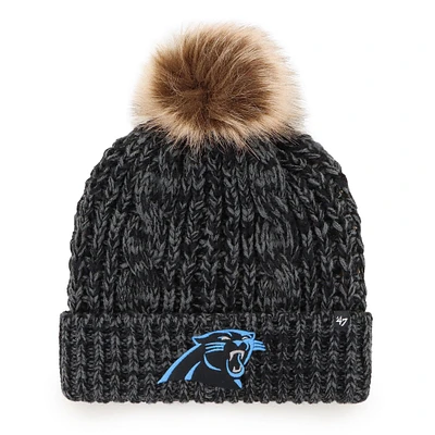 Bonnet tricoté à revers Meeko '47 Black Carolina Panthers pour femme avec pompon